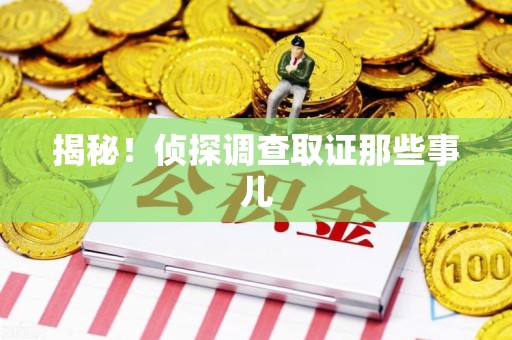 平和揭秘！侦探调查取证那些事儿