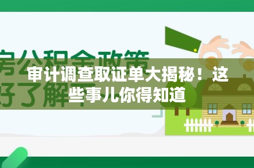 平和审计调查取证单大揭秘！这些事儿你得知道