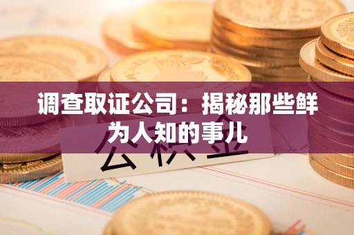 平和调查取证公司：揭秘那些鲜为人知的事儿