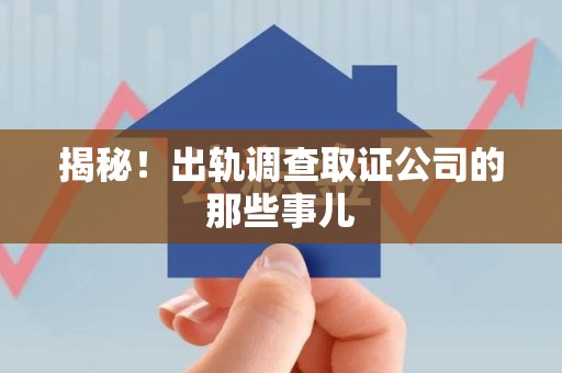 平和揭秘！出轨调查取证公司的那些事儿