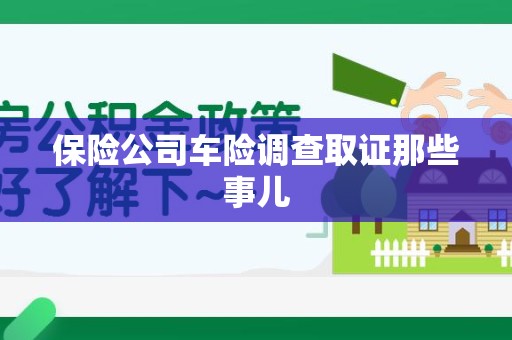 平和保险公司车险调查取证那些事儿