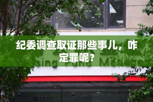 平和纪委调查取证那些事儿，咋定罪呢？