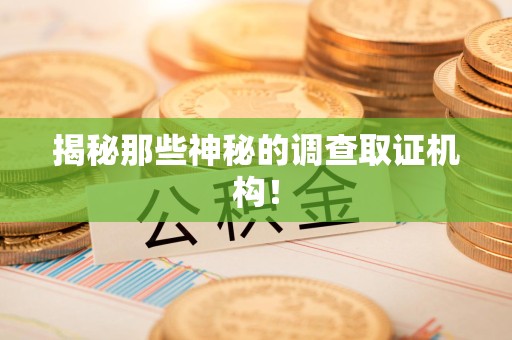 平和揭秘那些神秘的调查取证机构！