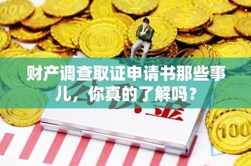 平和财产调查取证申请书那些事儿，你真的了解吗？
