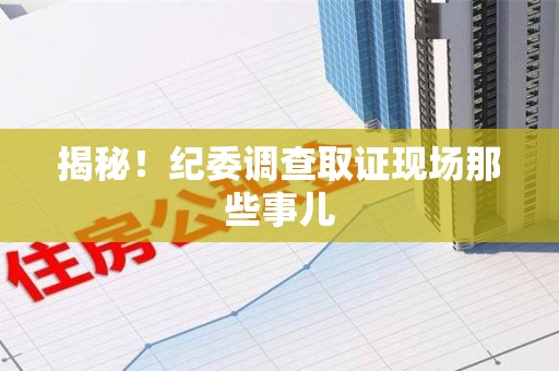 平和揭秘！纪委调查取证现场那些事儿