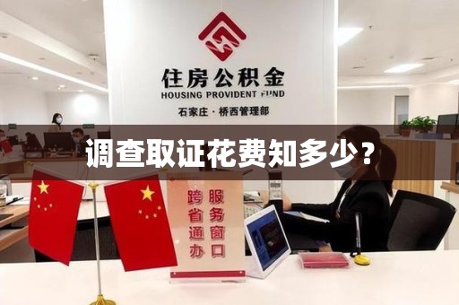 平和调查取证花费知多少？