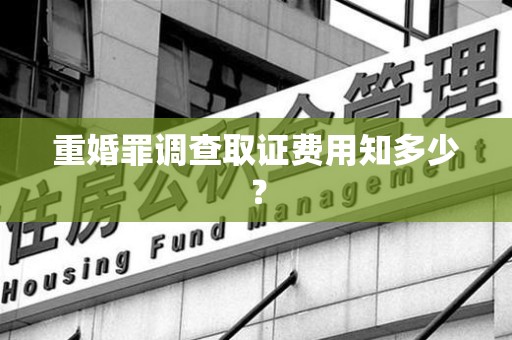 平和重婚罪调查取证费用知多少？