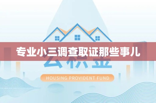 平和专业小三调查取证那些事儿