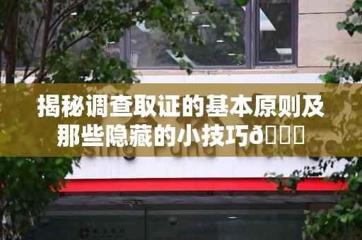 平和揭秘调查取证的基本原则及那些隐藏的小技巧😎