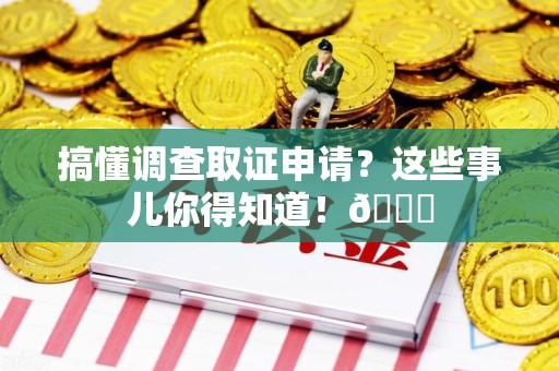 平和搞懂调查取证申请？这些事儿你得知道！😎