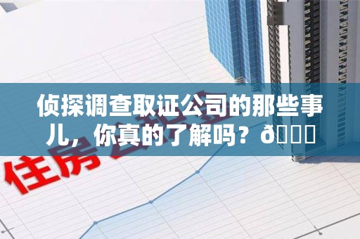 平和侦探调查取证公司的那些事儿，你真的了解吗？😎