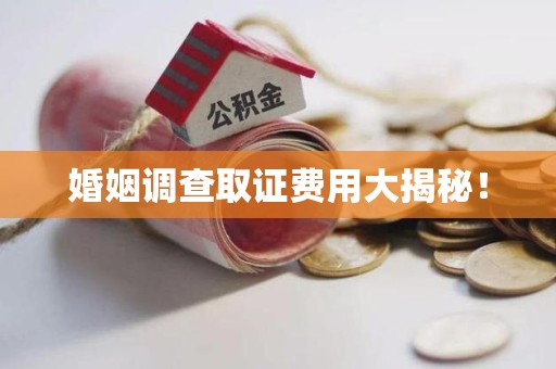 平和婚姻调查取证费用大揭秘！