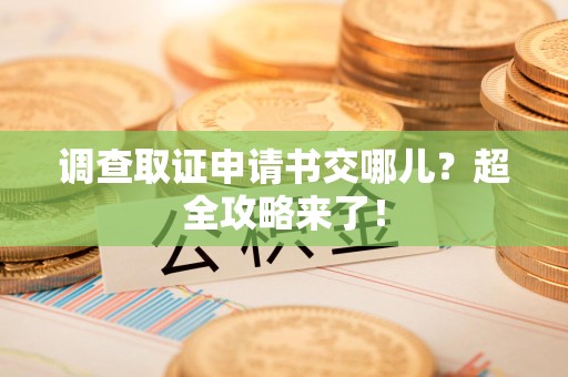 平和调查取证申请书交哪儿？超全攻略来了！