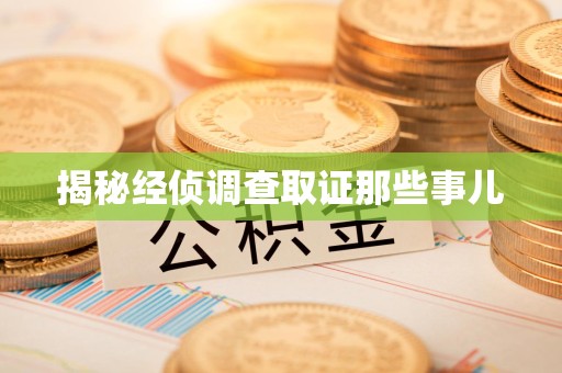 平和揭秘经侦调查取证那些事儿