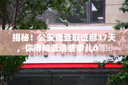 平和揭秘！公安调查取证那37天，你得知道这些事儿😎
