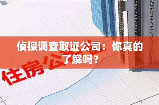平和侦探调查取证公司：你真的了解吗？