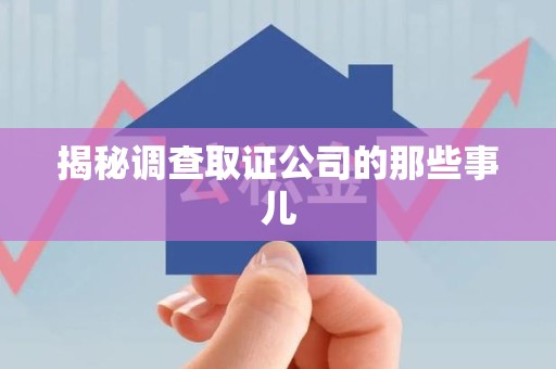 平和揭秘调查取证公司的那些事儿