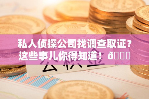 平和私人侦探公司找调查取证？这些事儿你得知道！😎
